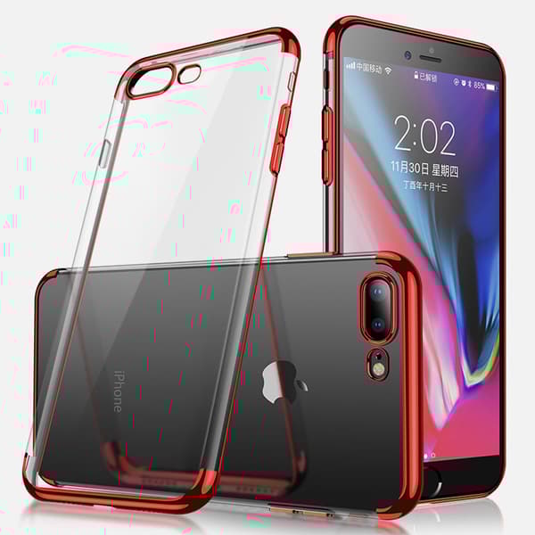 Elektropläterat TPU-skal iPhone 6+ Plus med 2 skärmskydd.