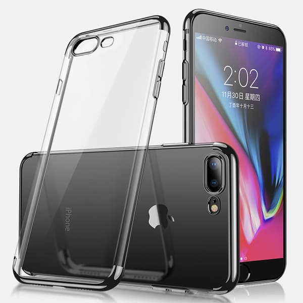 Elektropläterat TPU-skal iPhone 6+ Plus med 2 skärmskydd.