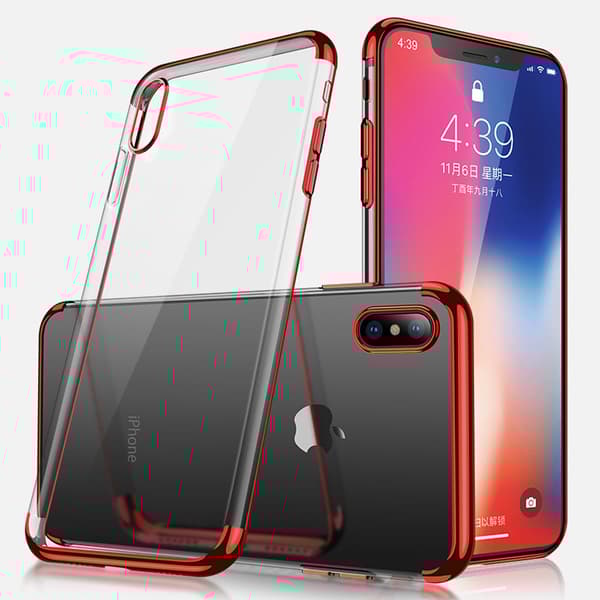 Elektropläterat TPU-skal iPhone X / Xs med 2 skärmskydd.