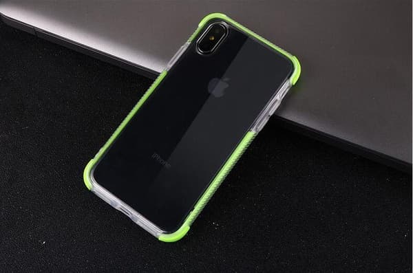 TPU skal för iPhone med färgade kanter iPhone X +2skärmskydd