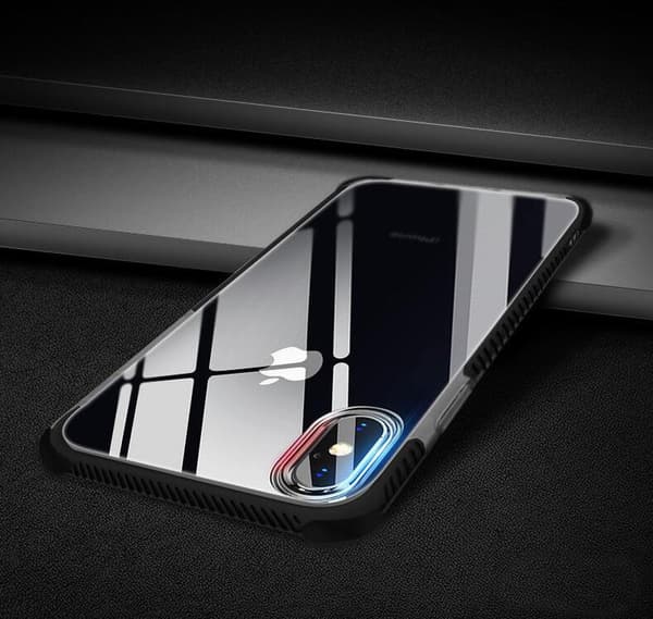 TPU skal för iPhone med färgade kanter iPhone X +2skärmskydd