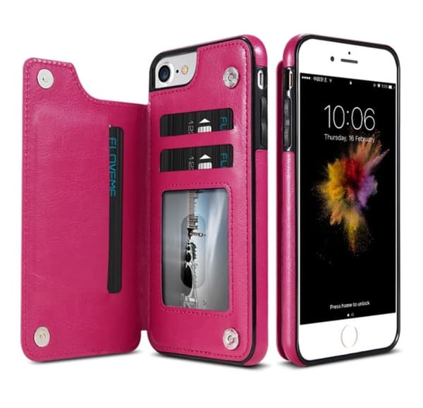 iPhone 6/6S Plus - Läderskal med Plånbok/Kortfack (NKOBEE)