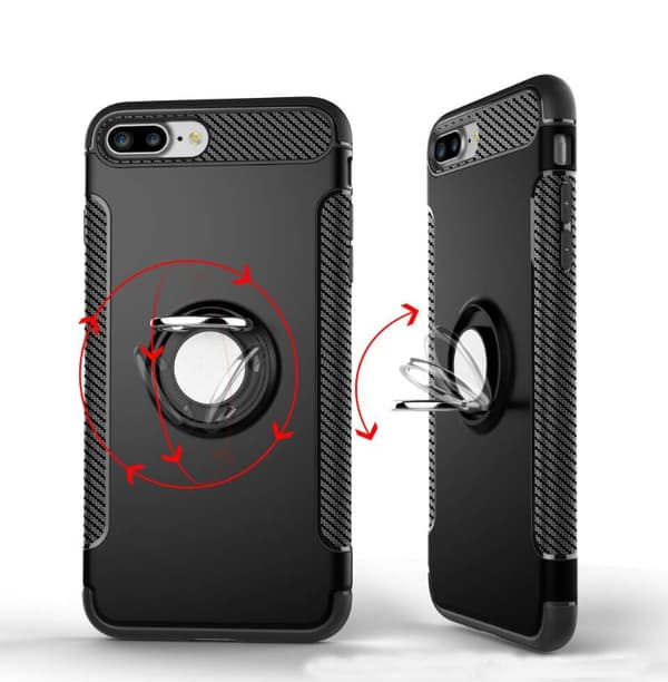 iPhone 6/6S PLUS - Karbonskal med Ringhållare FLOVEME