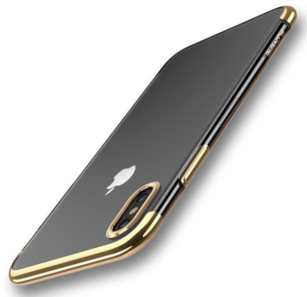 iPhone X - Praktiskt Silikonskal Från FLOVEME Guld Guld