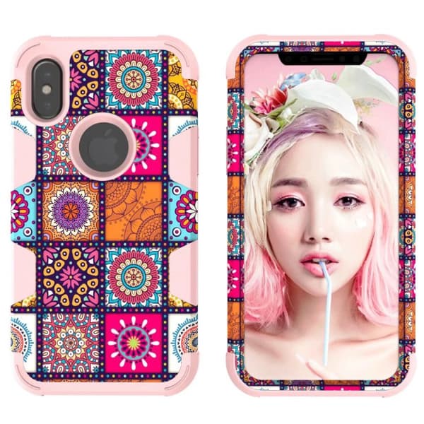 iPhone X/XS - Elegant 2in1 Skal Rosa Rosa