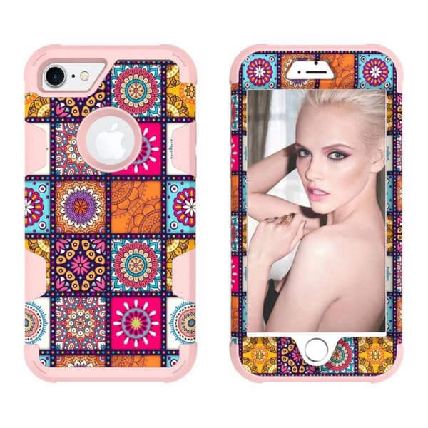 iPhone 7 - Elegant Exlusivt Smart 2in1 Skal (MAX SKYDD) Rosa Rosa