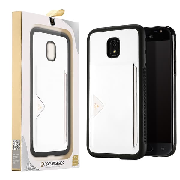 Pocard Skal med kortfack till Samsung Galaxy J3 2017 Svart Svart