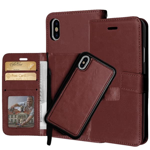 Plånboksfodral med Skalfunktion - iPhone X/XS Brun