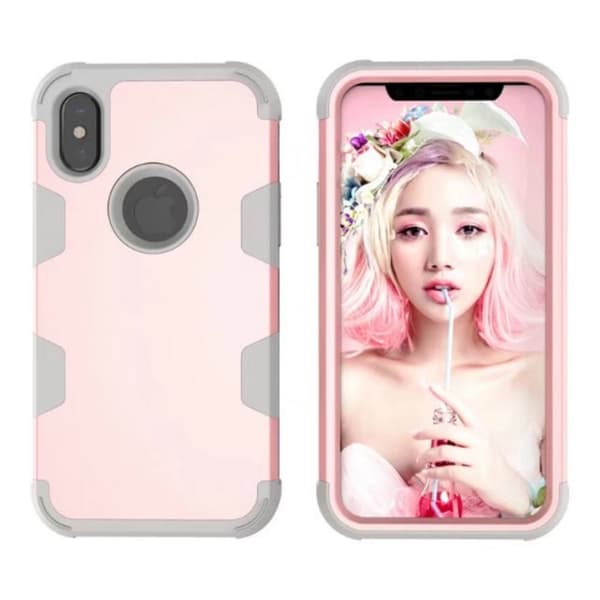 Elegant Skyddsskal till iPhone X/XS Rosa/Svart Rosa/Svart