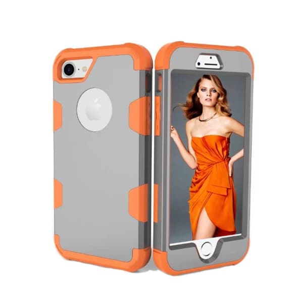 Elegant Skyddsskal till iPhone 7 Grå/Orange Grå/Orange