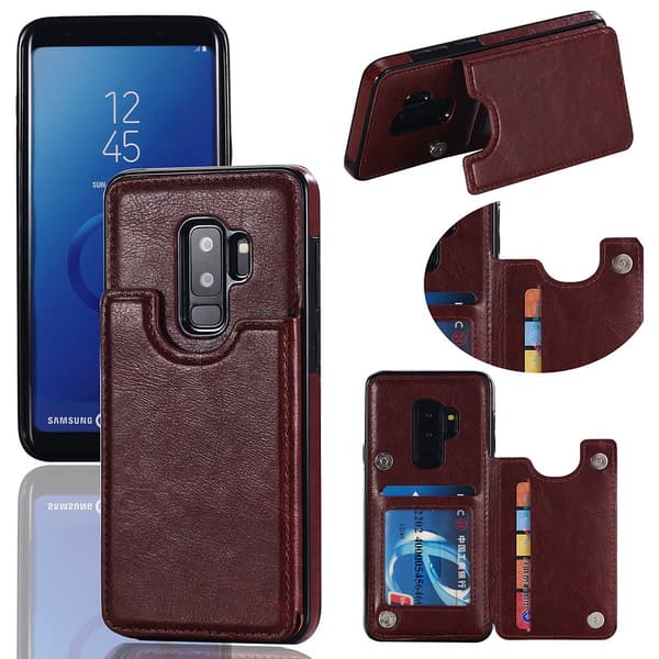 Nkobee Skal med Kortplatser till Samsung Galaxy S9+ Brun