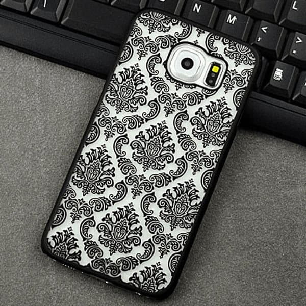 Retroskal (Vintage Flower) för Samsung Galaxy S6 Edge Plus Vit