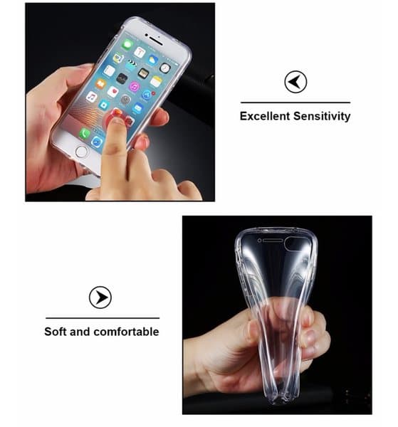 iPhone 7 - Dubbelt Silikonfodral med TOUCHFUNKTION