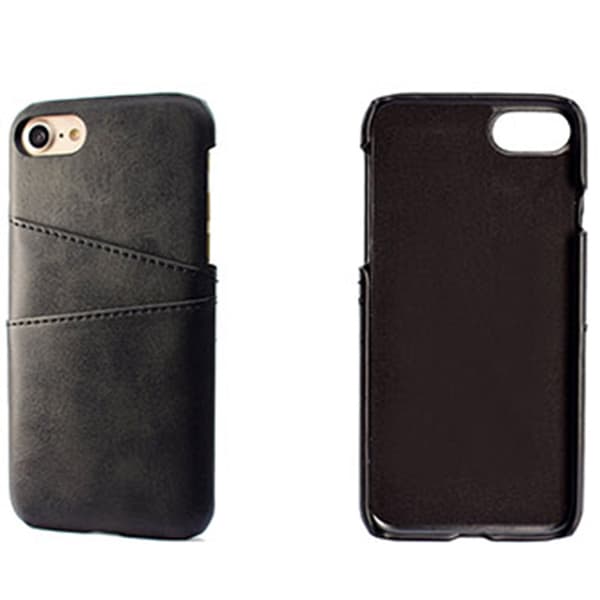 Elegant Skal med kortfack för iPhone 7 Svart Svart