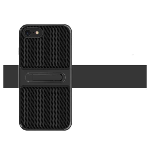 iPhone 8 PLUS - Stötdämpande HYBRID Karbonskal FLOVEME (ORGINAL) Svart Svart