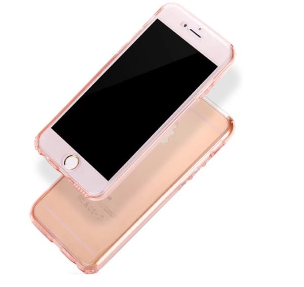 Dubbelsidigt Silikonfodral med TOUCHFUNKTION för iPhone 8 PLUS Rosa