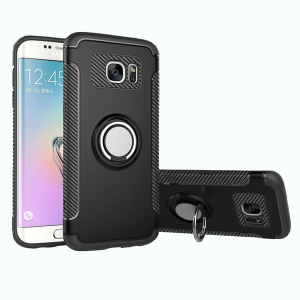Skal med Ringhållare i Karbondesign till Samsung Galaxy S7 Edge