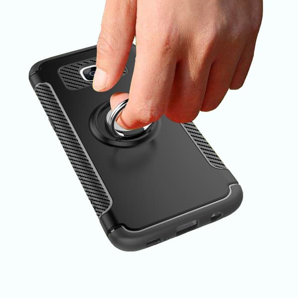 Skal med Ringhållare i Karbondesign till Samsung Galaxy S7 Edge