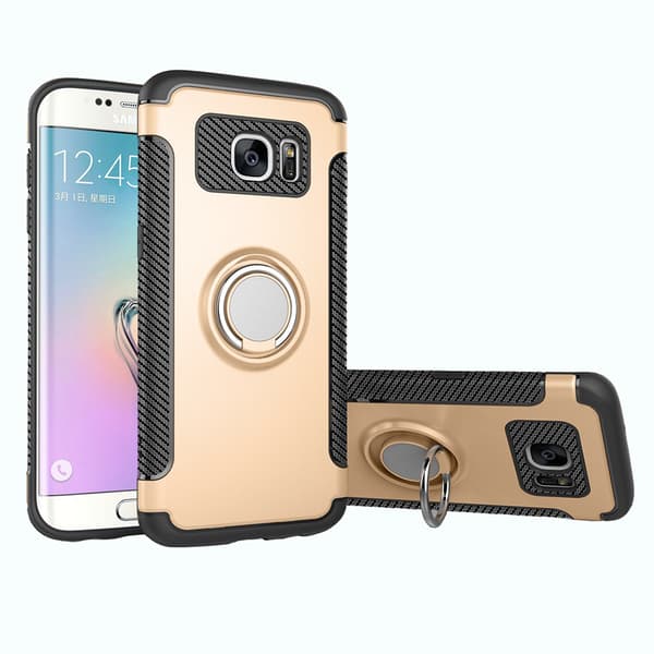 Skal med Ringhållare i Karbondesign till Samsung Galaxy S7 Edge