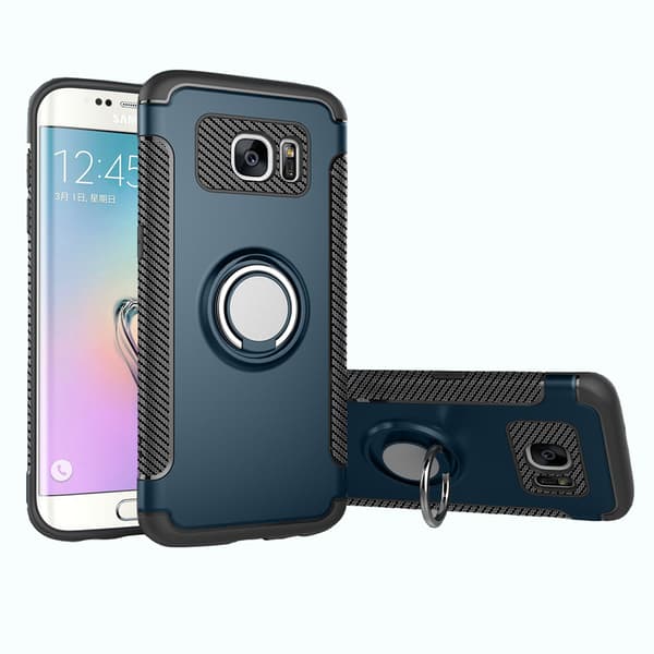 Skal med Ringhållare i Karbondesign till Samsung Galaxy S7 Edge