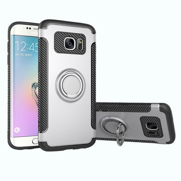 Skal med Ringhållare i Karbondesign till Samsung Galaxy S7 Edge