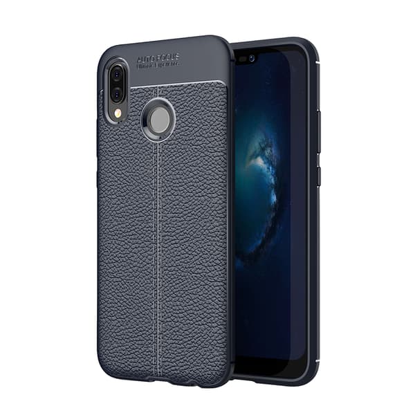 Skyddande Silikonskal (Litchi) till Huawei P20 Lite Marinblå