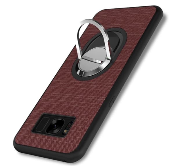 Galaxy S8 - Stilrent Silikonskal med Ringh�llare FLOVEME Brun