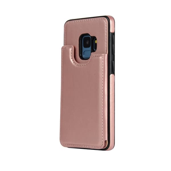 Samsung Galaxy S9 - NKOBEE Läderskal med Plånbok/Kortfack Roséguld