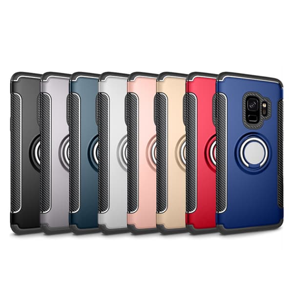 Stilrent Skal med Ringholder-funktion för Samsung Galaxy S9