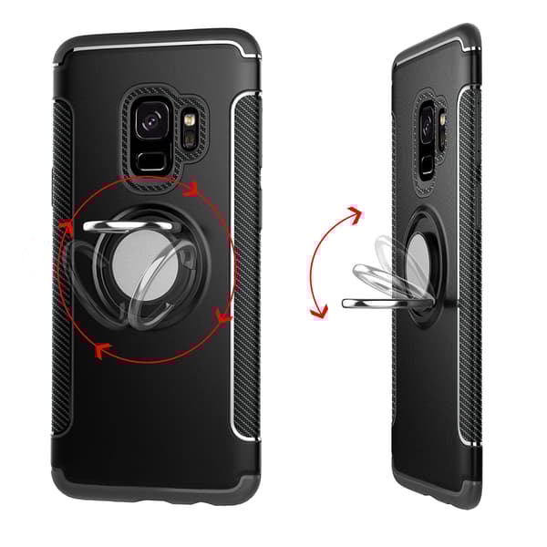 Stilrent Skal med Ringholder-funktion för Samsung Galaxy S9