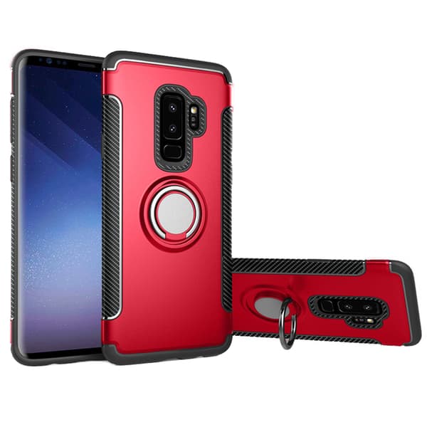 Samsung Galaxy S9+ - HYBRID Carbonskal med Ringhållare FLOVEME
