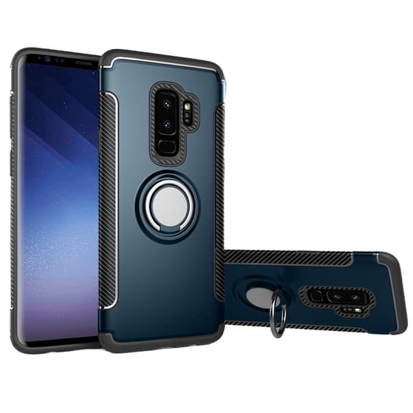 Samsung Galaxy S9+ - HYBRID Carbonskal med Ringhållare FLOVEME
