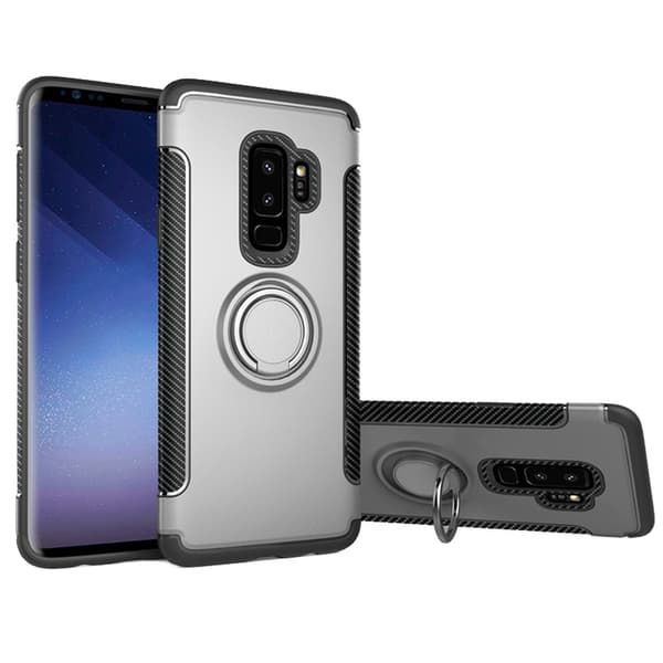 Samsung Galaxy S9+ - HYBRID Carbonskal med Ringhållare FLOVEME