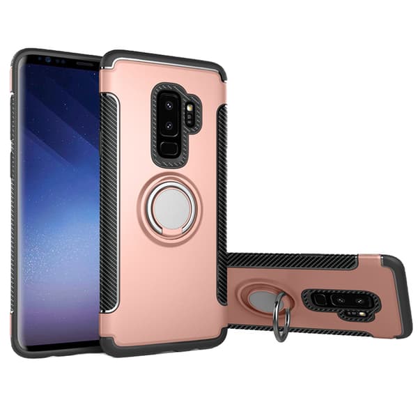 Samsung Galaxy S9+ - HYBRID Carbonskal med Ringhållare FLOVEME
