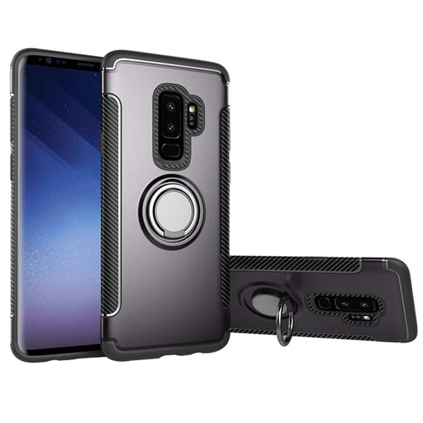 Samsung Galaxy S9+ - HYBRID Carbonskal med Ringhållare FLOVEME