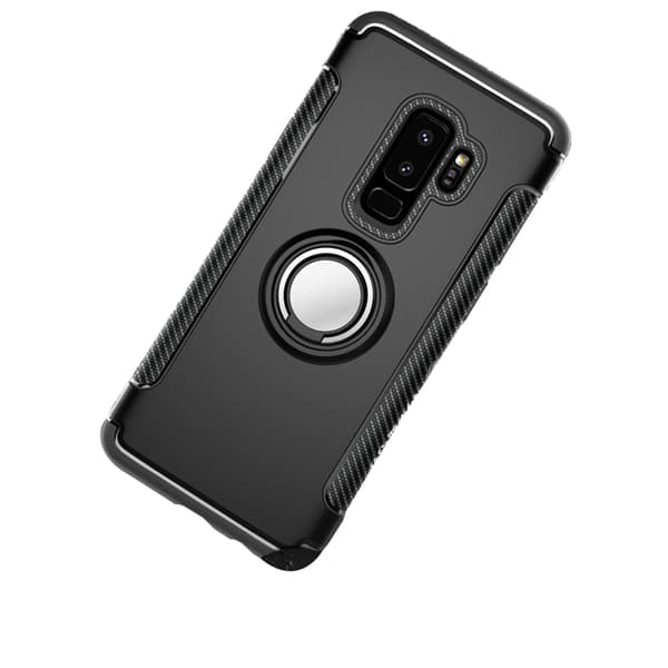 Samsung Galaxy S9+ - HYBRID Carbonskal med Ringhållare FLOVEME
