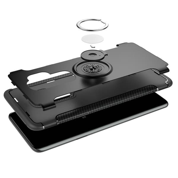 Samsung Galaxy S9+ - HYBRID Carbonskal med Ringhållare FLOVEME