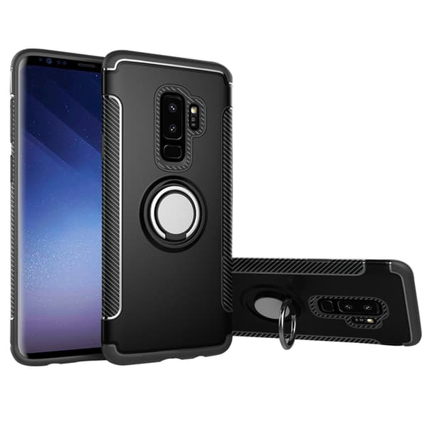 Samsung Galaxy S9+ - HYBRID Carbonskal med Ringhållare FLOVEME