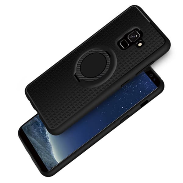 Smart Skal i Karbonfinish (RINGHÅLLARE) - Samsung Galaxy A8 2018