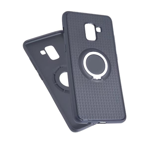 Smart Skal i Karbonfinish (RINGHÅLLARE) - Samsung Galaxy A8 2018