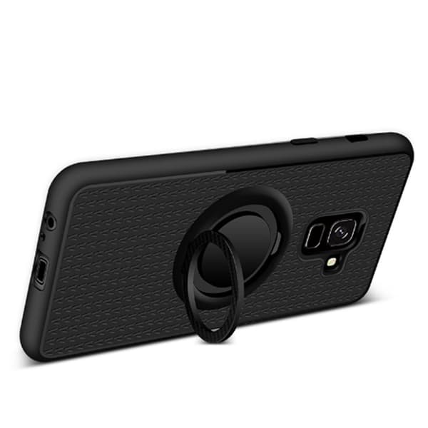 Smart Skal i Karbonfinish (RINGHÅLLARE) - Samsung Galaxy A8 2018
