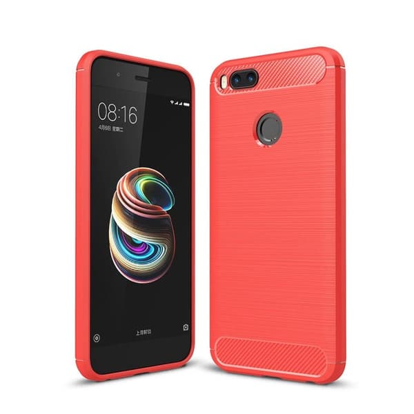 Stöttåligt Armor Carbon TPU-skal Xiaomi Mi A1 Röd