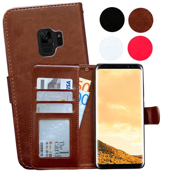 Leather wallet for Galaxy S9 - Leather Luxury! Black