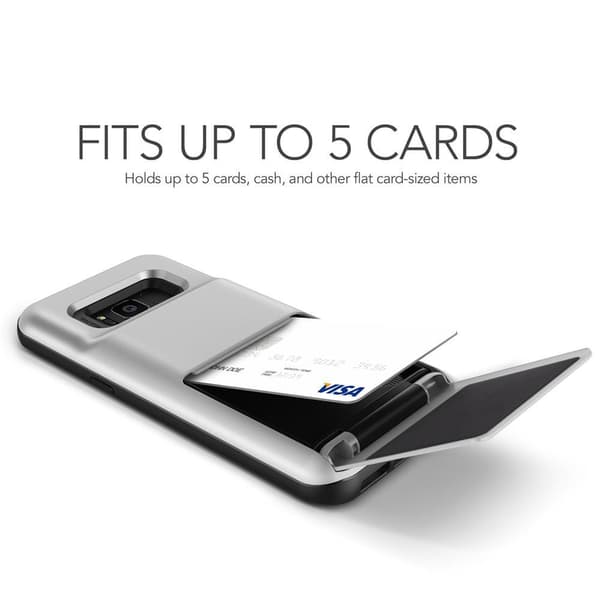 Verus Damda Folder Card Slot Skal till Samsung Galaxy S8 Plus - Silver