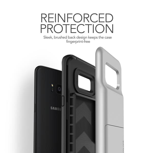 Verus Damda Folder Card Slot Skal till Samsung Galaxy S8 Plus - Silver