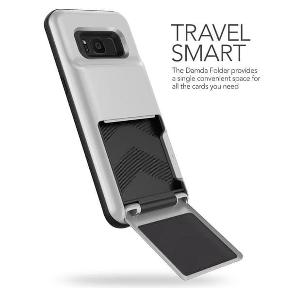 Verus Damda Folder Card Slot Skal till Samsung Galaxy S8 Plus - Silver