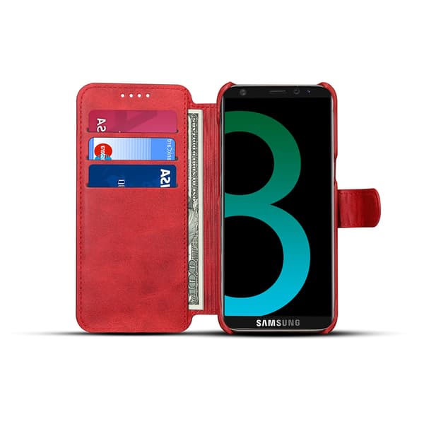 SUTENI - Läderfodral med Plånbok till Samsung Galaxy S8