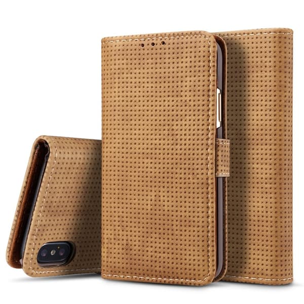 iPhone X/XS  - Smart Fodral i "Old Look" (PU-Läder) Brun