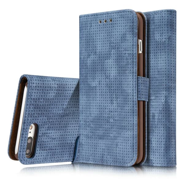 Fodral med Plånbok "Vintage Mesh" för iPhone 7 Plus Blå Blå