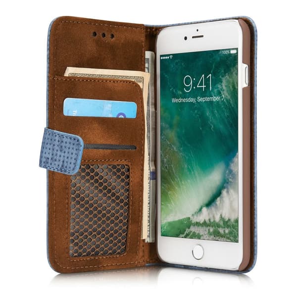 Plånboksfodral i Retrodesign från LEMAN till iPhone 8 Plus
